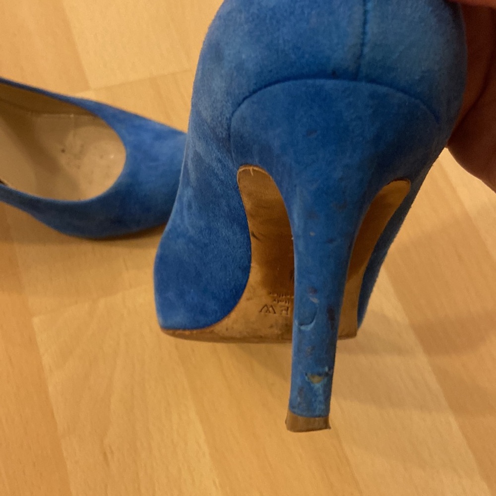 Jcrew blue suede 3” heels - Picture 6 of 7